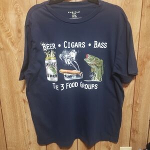 Mens Three Main Food Groups Funny T Shirt  100 % Cotton Dark Blue XL (46-48)